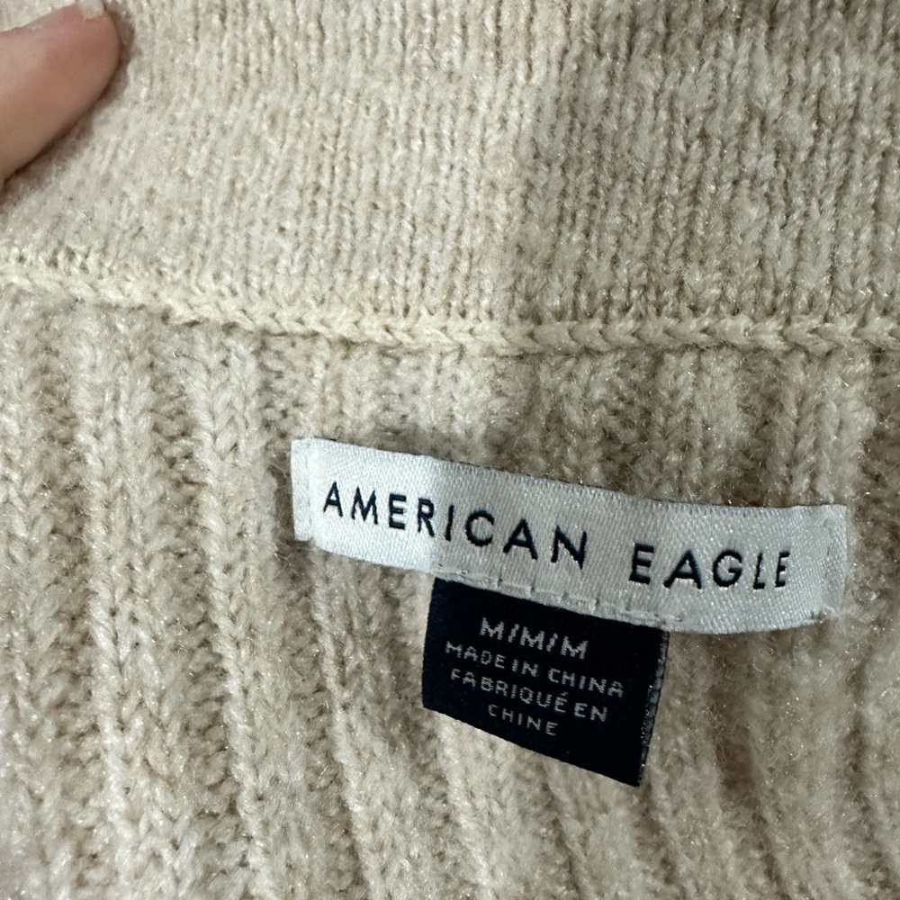 American Eagle Outfitters Beige Ribbed Cardigan - Picture 2 of 2
